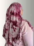 Berry marble instant jersey double loop hijab