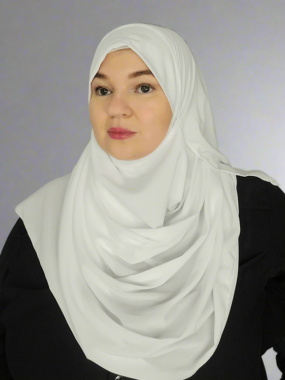 Double loop instant hijab white