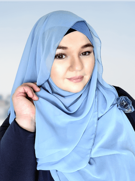 Simply blue chiffon shawl