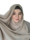 Stone beige chiffon shawl