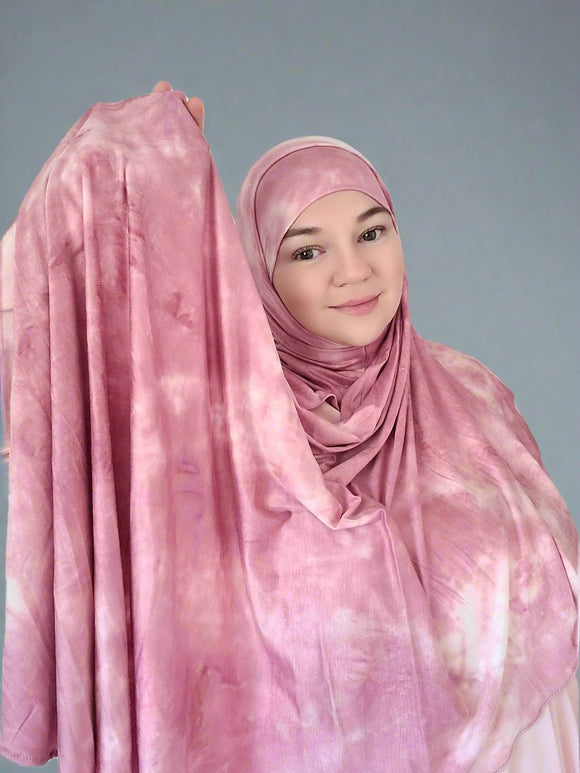 beautiful hijab rose tie dye marble pink soft hijab trendy fashion hijab 