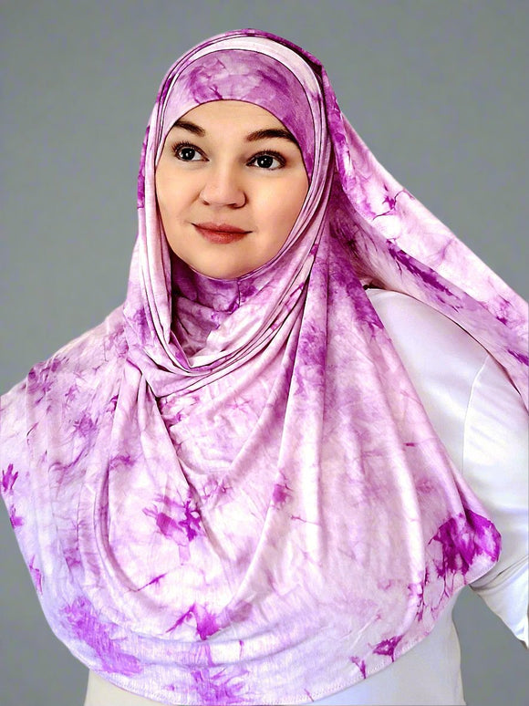 Maida's Hijab World Instant hijab jersey shawl lavender tie dye 